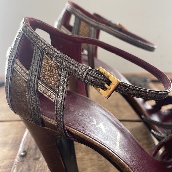 Prada Mary Janes - Size 36.5 Metallic Leather - Picture 6 of 7